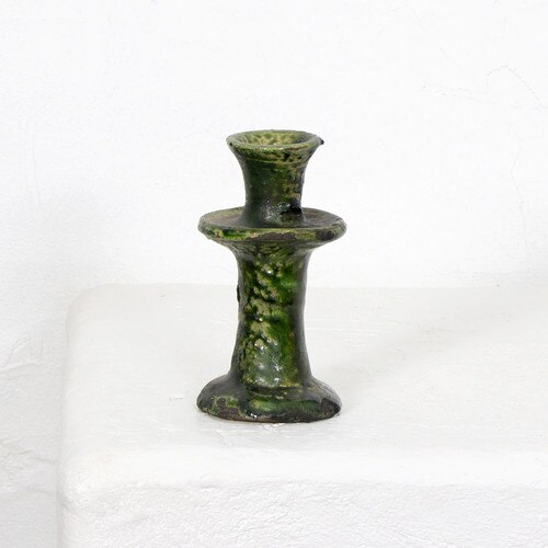 Green Pottery Candle Stick